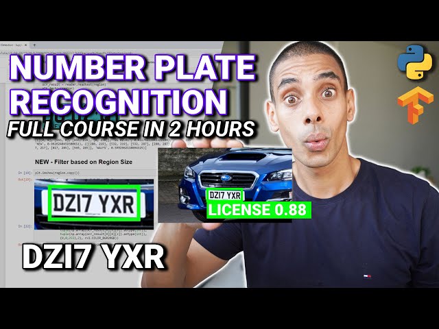 Automatic Number Plate Recognition using Tensorflow and EasyOCR Full Course in 2 Hours | Python