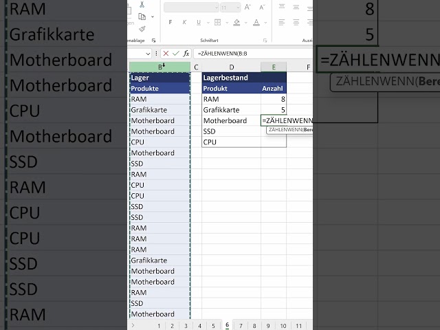 Wert in Tabelle abzählen einfach erklärt #Excel