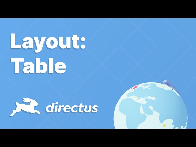 Table Layout— Directus Tutorial Shorts