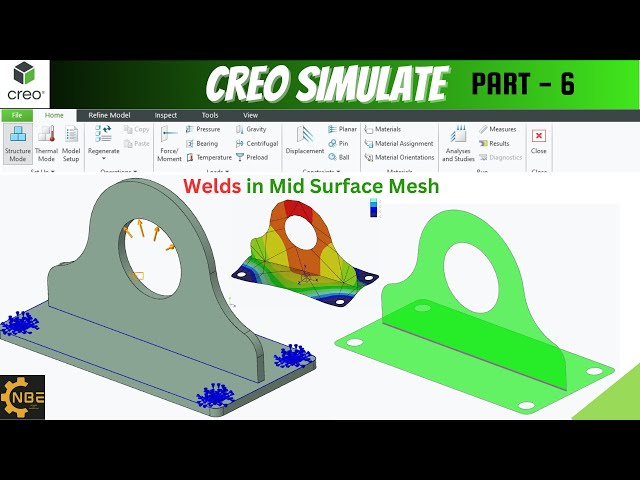 Creo simulate tutorial for beginners | Idealization - Mid surface mesh