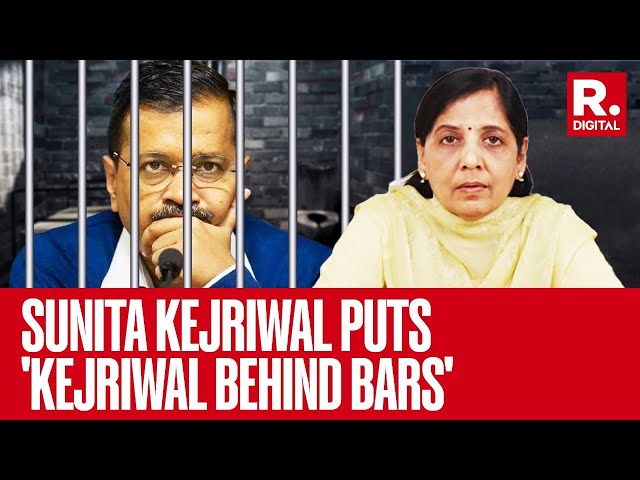 Photo Of Kejriwal Behind Bars Adorns Wall As Sunita Kejriwal Delivers Husband’s Message ‘From Jail’