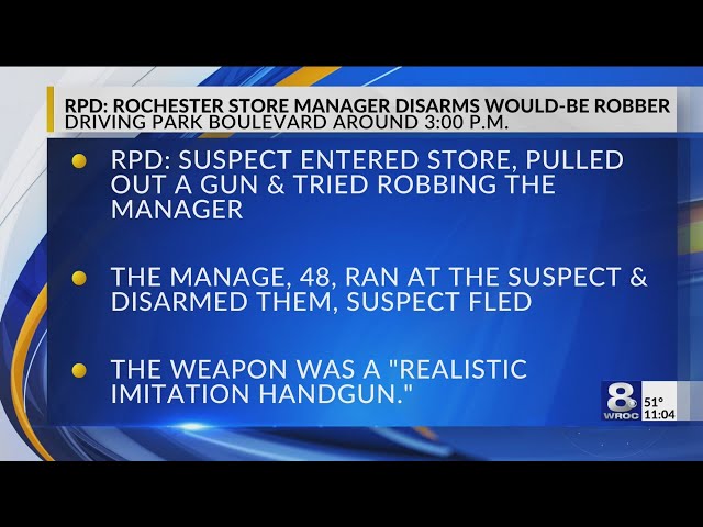 RPD: Rochester store manager disarms would-be robber