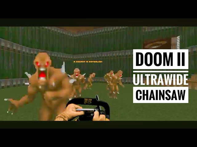Doom 2 Hell On Earth in Ultrawide 21:9 3440x1440 Resolution Chainsaw Only Gameplay