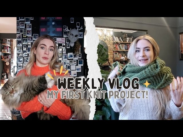 I KNIT MY FIRST SCARF! | Weekly Vlog!