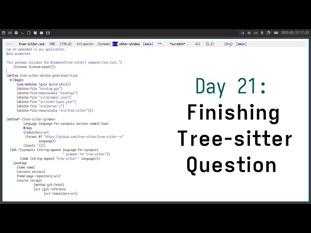 Day 21: Finishing Tree-sitter Question - Road to FOSS Business