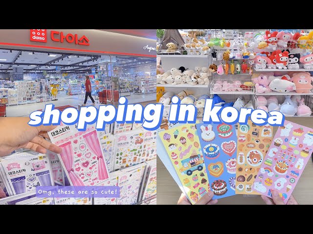 shopping in Korea vlog 🇰🇷 daiso huge stationery haul 🌷 cutest sticker collection ever!