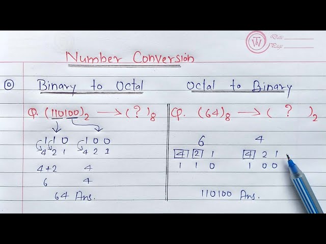Binary to Octal and Octal to Binary Conversion | Number Conversion