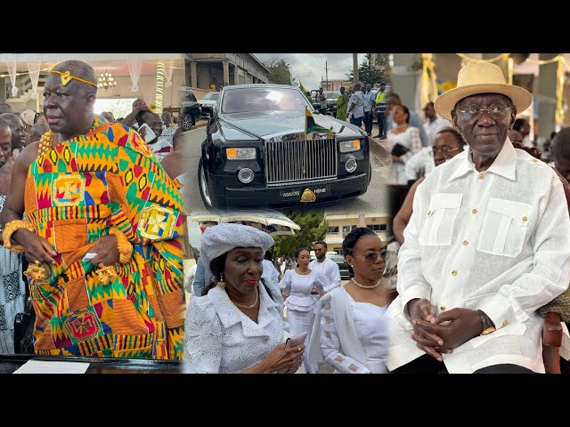 Wow it’s Our King not Unique? Beautiful Arrival By Otomfuo At his 74th Birthday thanksGiving Service