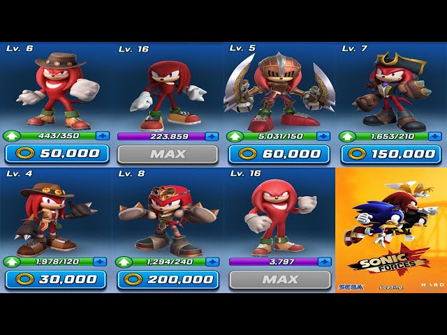 All Knuckles Enchida Characters Unlocked Battle: Sonic Forces Series Knuckles New Character Unlocked