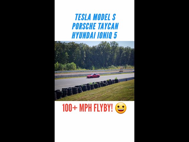 Tesla Model S, Porsche Taycan, Hyundai Ioniq 5 FLYBY! 😀 #shorts