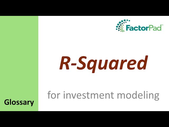R-Squared definition for investment modeling