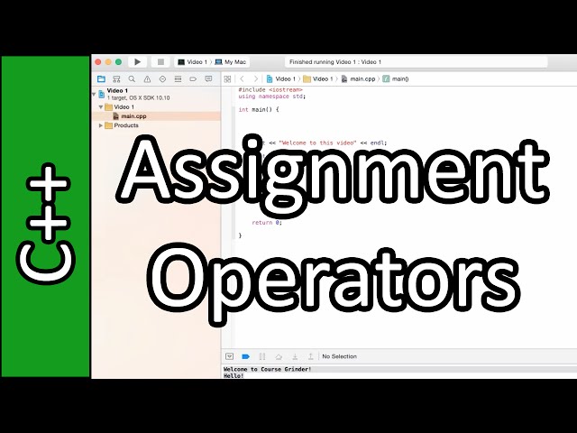 Assignment Operators - C++ Programming Tutorial #17 (PC / Mac 2015)