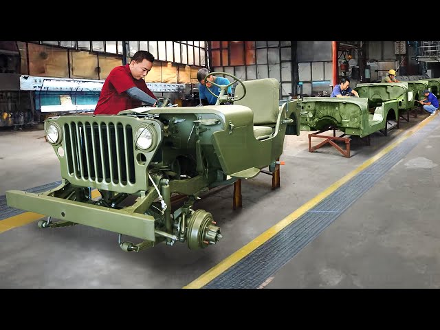 Inside Filipino Giant Factory Building WW2 Willys Jeep Parts - Production Line