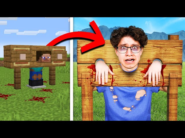 Minecraft, But Any SCARY Build Hack, Becomes REAL