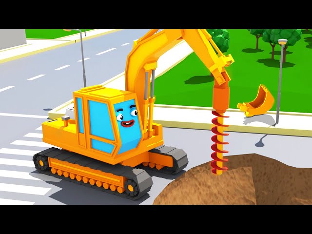Bagger Kinderfilm - Der GELBE BAGGER Spielt 2 - Super Sammlung - Cartoon für Kinder