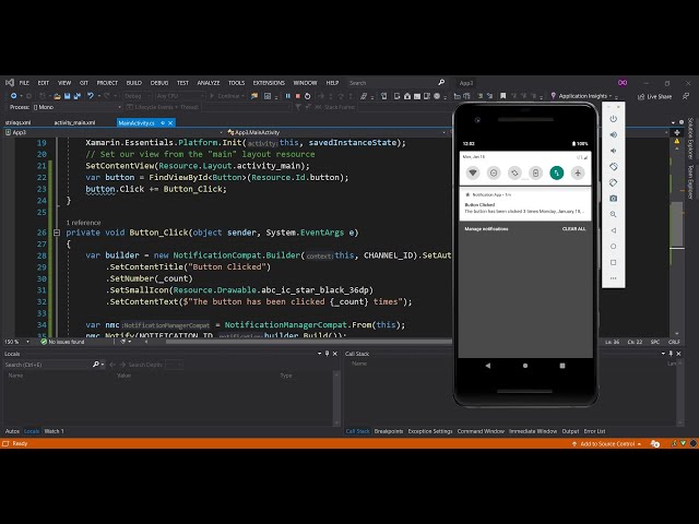 Android Notifications in Xamarin.Android | Visual Studio 2019