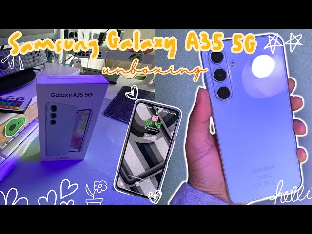 Samsung Galaxy A35 5G aesthetic unboxing (ice blue colour) + camera test