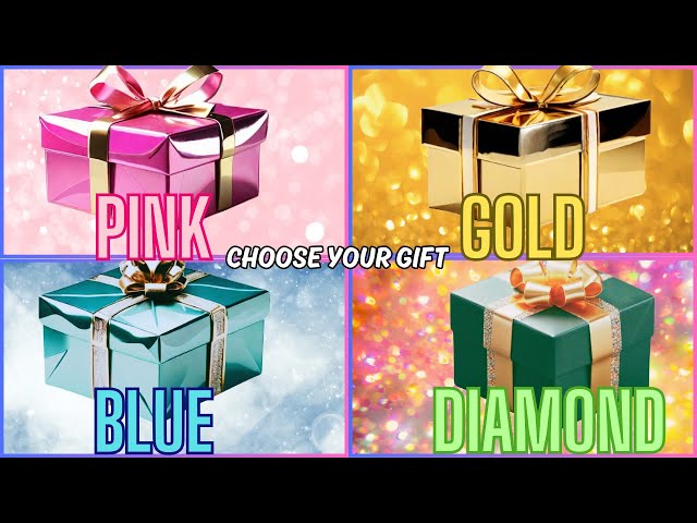 Choose your gift🎁😍💙💖 #chooseyourgift #pickonekickone #4giftbox #blue #pink #gold #diamond #giftbox