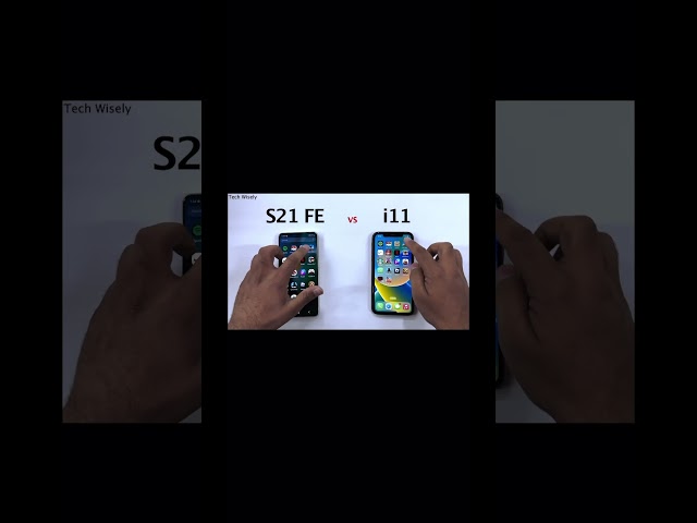 SAMSUNG S21 FE vs iPhone 11 Speed Test #shorts #short #shortvideo  #samsung #vs #apple #iphone #fyp