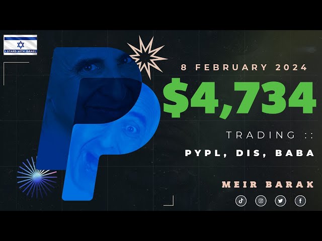 Live Day Trading Stocks - Earning $4,734 trading PYPL, DIS, BABA on February 8th, 2024.