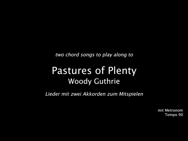 "Pastures of Plenty - Woody Guthrie" to play along / zum mitspielen (mit Metronom)