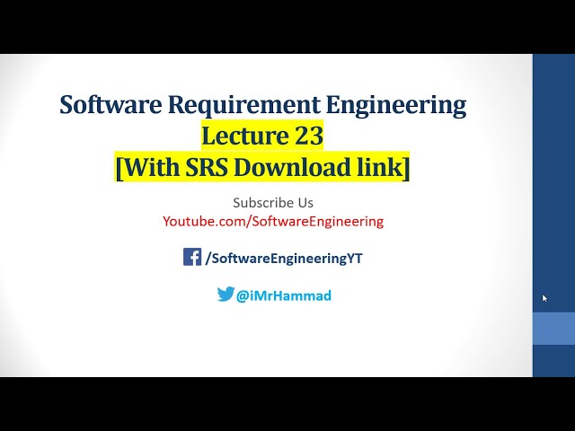 Software Requirement Engineering | Lecture 23 Urdu-Hindi |  | Software requirement specification