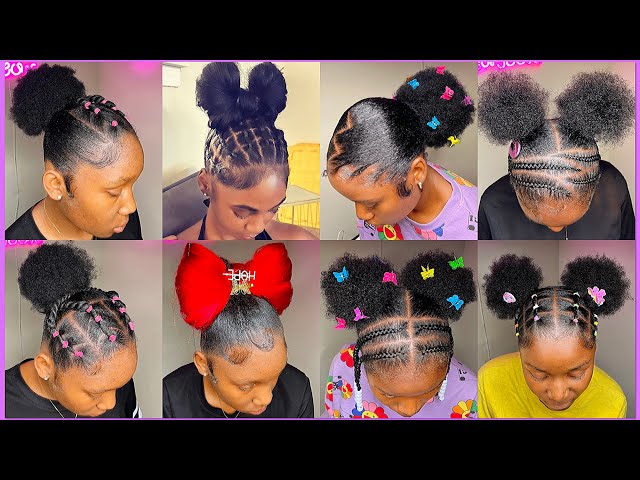 🎆💞Quick & Easy 4c/4b Natural Hairstyles + Slayed Edges 💞