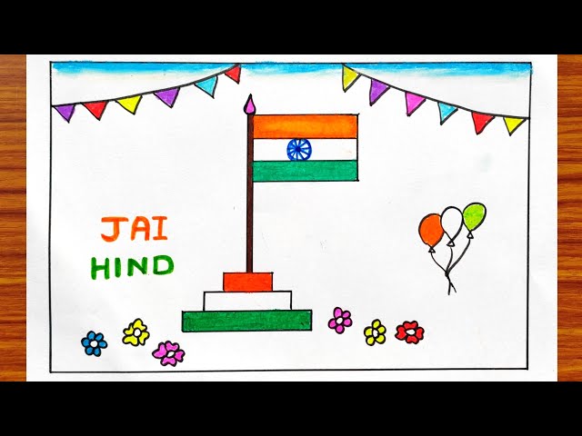 India Flag Drawing easy | How to draw Indian Flag | Republic Day Flag drawing