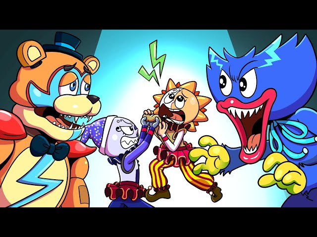 FNAF VS Huggy Wuggy Battle!! | FNAF & Poppy Playtime Animation Compilation!! | SLIME CAT