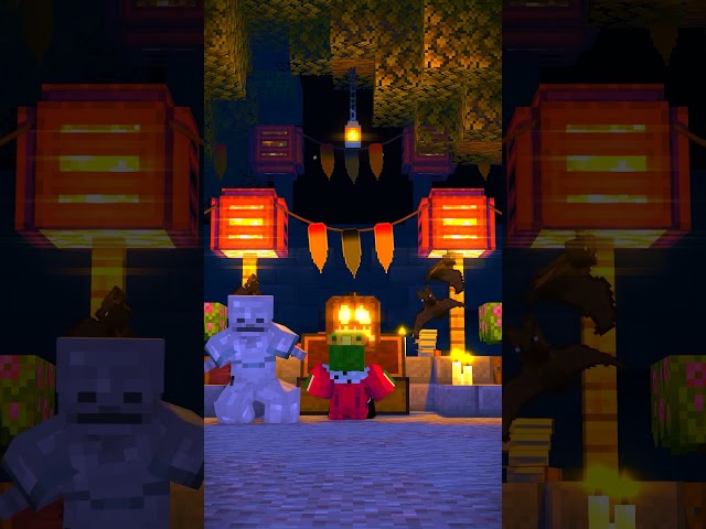 Minecraft Halloween - Zombie King & Skeleton vs Pumpkin