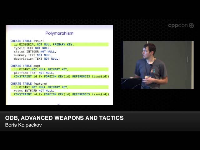 ODB, Advanced Weapons and Tactics - Boris Kolpackov [ CppCon 2014 ]