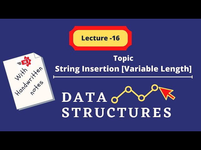 Lecture 16 String insertion Operation [variable Length string] Urdu / Hindi