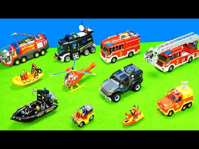 Spielzeug Feuerwehrautos Feuerwehrmann Sam, Boote & Playmobil Polizeiautos Kinderfilm