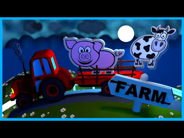 Tractor for kids with farm animals at night | CzyWieszJak