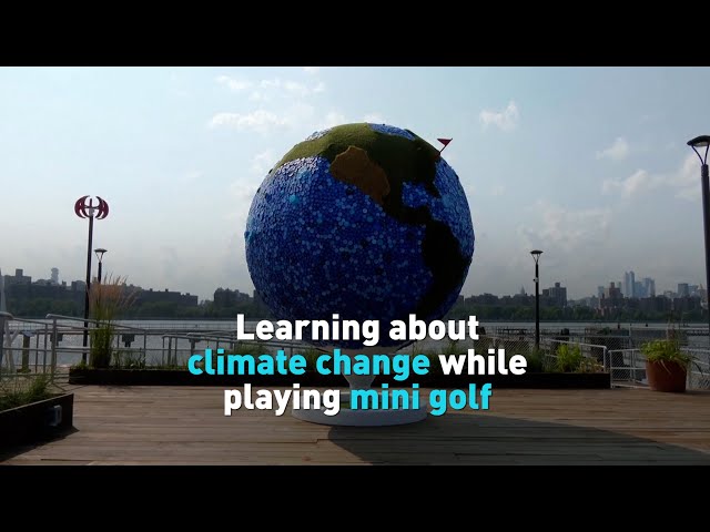 Mini-golf course teaches player about climate change threat