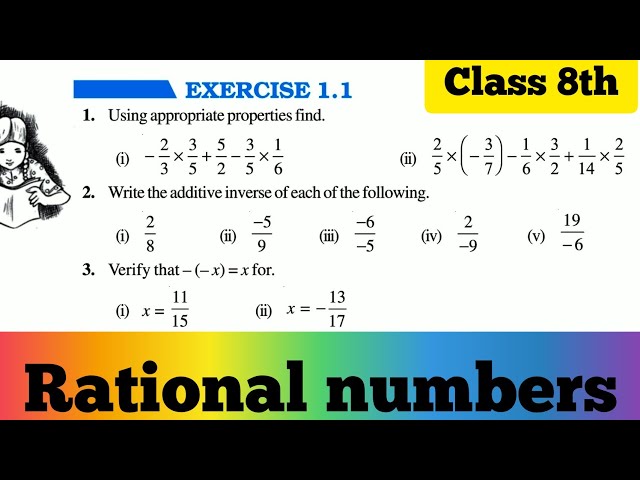Class 8 Maths || Exercise 1.1 || Chapter 1 | Rational Numbers | NCERT Class 8 Maths