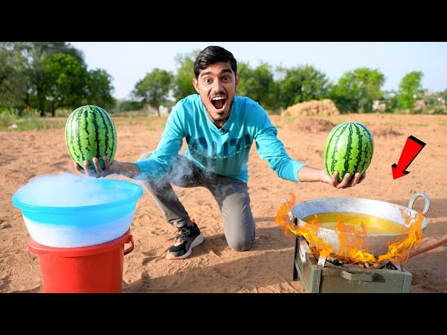 Boiling Watermelon in Hot Oil & Freezing It | What Will happen?