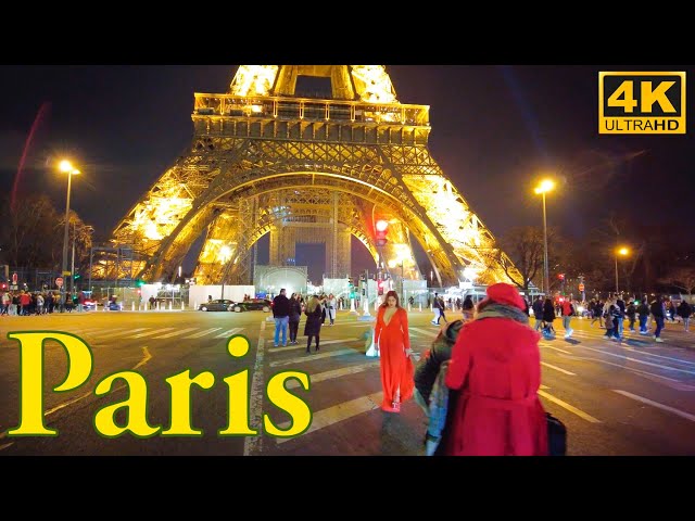 Paris, France 🇫🇷 - Paris Night Walk - 4K HDR - Walking Tour 2022 | Paris 4K | A Walk In Paris