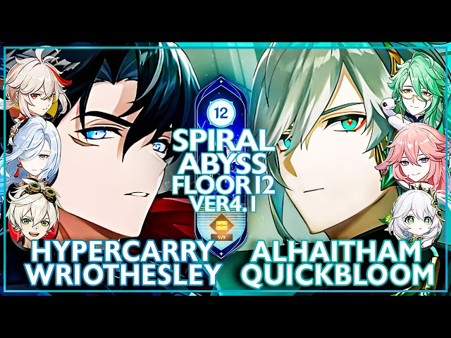 Wriothesley Hypercarry & Alhaitham Spread | Spiral Abyss 4.1 - Floor 12 (Genshin impact)
