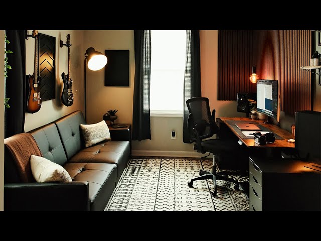 DREAM Office Desk Setup for 2024! (Minimalist home office + music studio)
