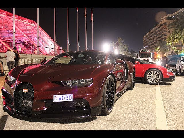 Bugattis in Monaco - Chiron, Veyron, EB110