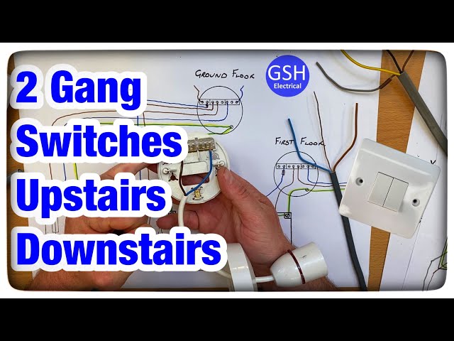 Wiring Diagram Using a 2 Gang Switch Downstairs Upstairs 2 Way Switched Using 3 Plate Wiring Method