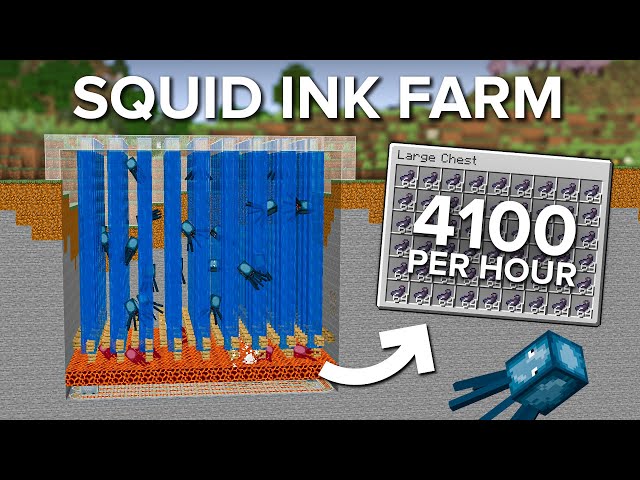 Minecraft EASY Squid Ink Sac Farm - 4100 Per Hour!