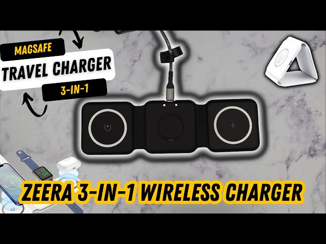 ZEERA MegFold 3-in-1 Foldable Wireless Travel Charger with MagSafe