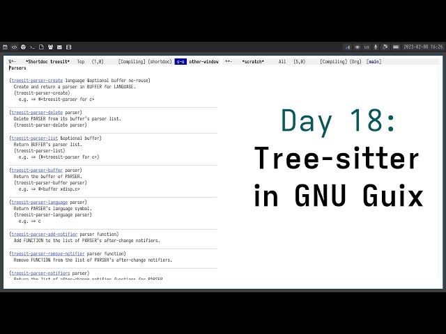 Day 18: Tree-sitter in GNU Guix - Road to FOSS Business
