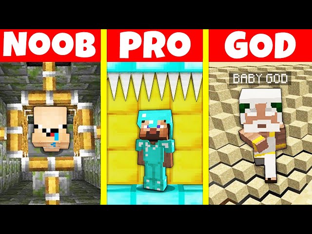 Minecraft Battle: NOOB vs PRO vs GOD: KID SECRET TRAP BUILD CHALLENGE / Animation