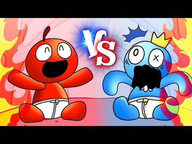 [ANIMATION] Hot Vs Cold Babies | RED VS  BLUE -Rainbow Friends Animation | SLIME CAT
