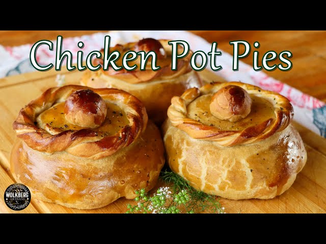 Homemade Chicken POT pies | How to make Chicken and mushroom pot pie recipe | Open fire cooking