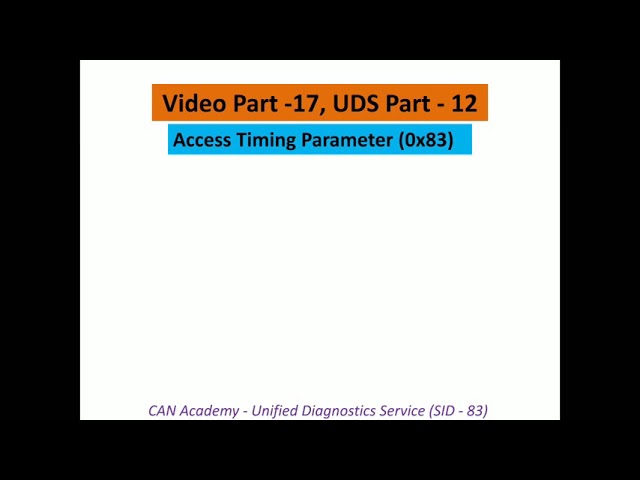 UDS Part - 6  | Access Timing Parameter(0x83) | Unified Diagnostic Services