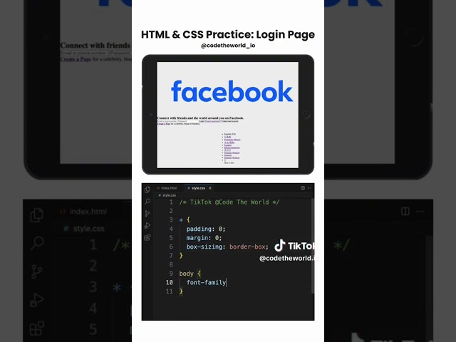 Let's Build a Facebook login page #coding #computerscience #programming #login_form